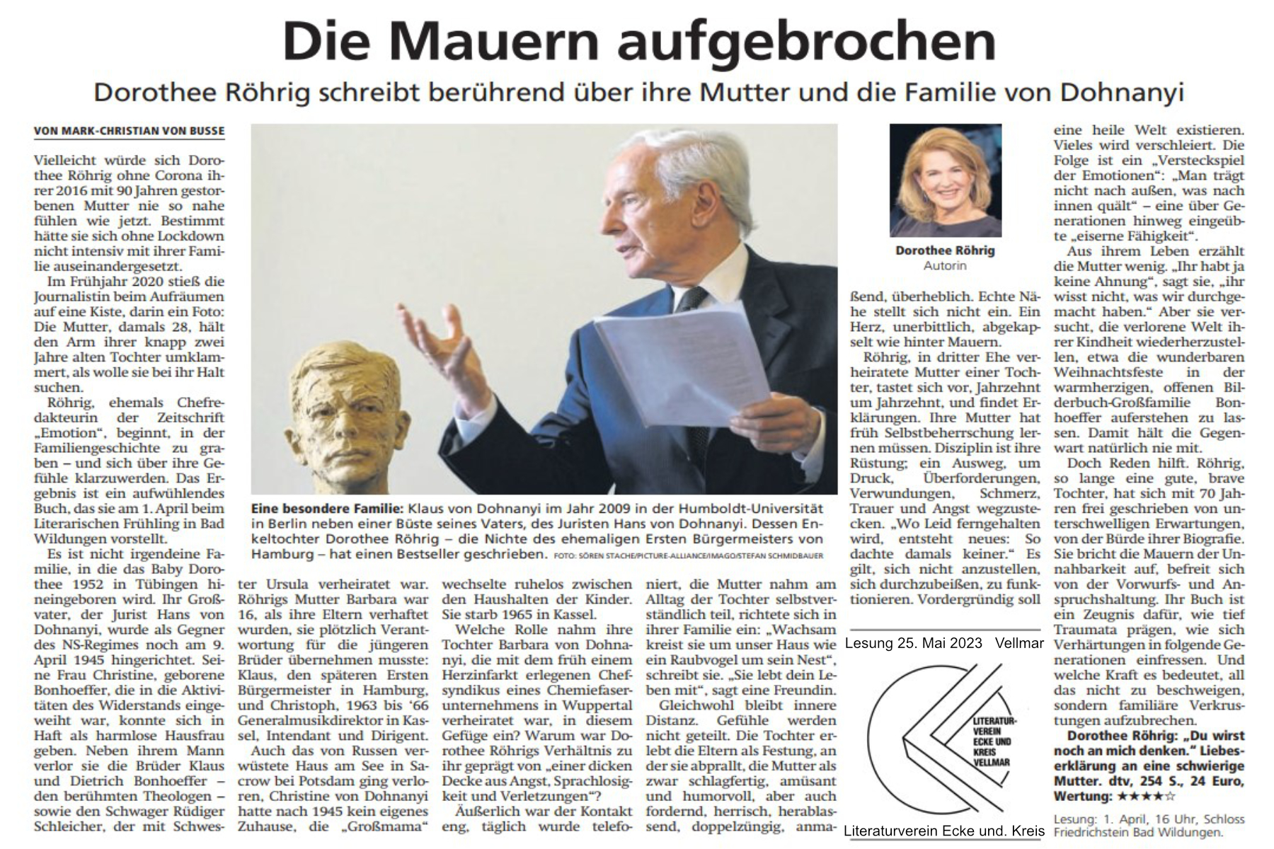 Dorothee Röhrig Literaturverein Ecke und Kreis Vellmar